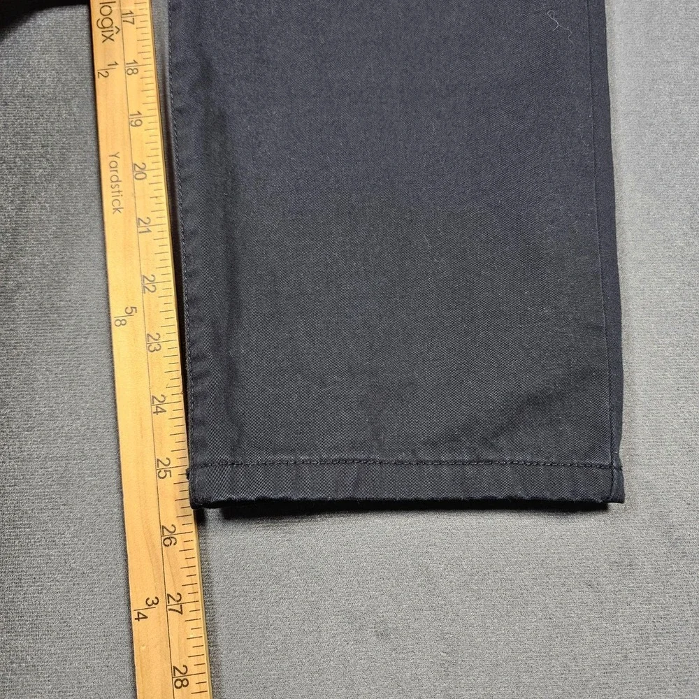 Under 5'10 Pants Mens 36x26 Black Premium Cotton Chino Stretch Casual Straight